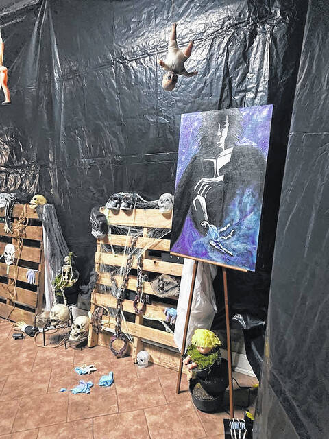 <p>Art from the studio was incorporated into the haunted house.</p>