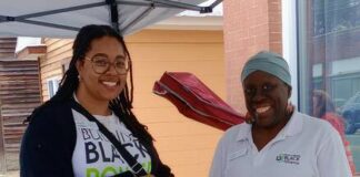 
			
				                                Assess Health Coordinator Karida Giddings and Crystal Biles of NC Black Alliance offered friendly smiles with a wealth of information on voter registration, changes to voting laws, and recent changes medicaid laws. “We are committed to being in the community locally.We are focused on building black politcal power, educating on important issues, advocacy, and voter activation,” proudly shares Giddings.
                                 Lauren Monica | Anson Record

			
		