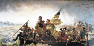 
			
				                                Washington crossing the Delaware by Emanuel Leutze, MMA-NYC, 1851.
 
			
		